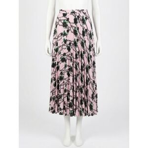 NEW VALENTINO print silk pleated skirt in macaron multi